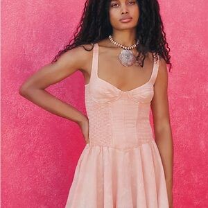 Free people Delilah romper in coral reef orange pink size xs 100% cotton